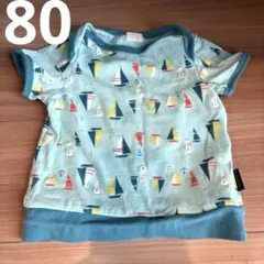 コンビミニ　80 Tシャツ ベビー服　青　ヨット柄のサムネイル