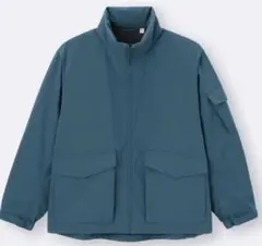 【GU新品未使用】ウィンドプルーフスタンドカラーブルゾン　Sサイズ　ブルー