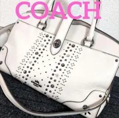 dw4 COACH コーチ オフホワイト サッチェル ショルダーバッグ - メルカリ