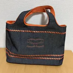 SAVOYデニムハンドバッグ オレンジステッチ