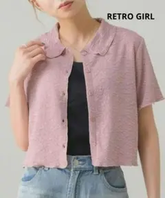未使用品❗RETRO GIRL ☆襟ジャガードカットカーディガンのサムネイル