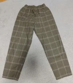 美品 GU チェック柄 長ズボン 140