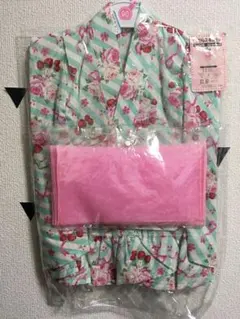新品 90cm 女の子　ベビー浴衣ドレス　浴衣&帯セット