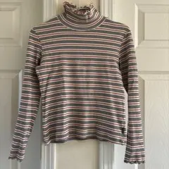 Burberry ハイネックストライプトップス 160サイズ長袖 綿100%
