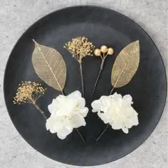 ドライフラワー髪飾り 白ヘア飾り 成人式 振袖 結婚式 和装洋装 卒業式袴 着物