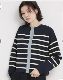 【羽織るだけでこなれ感を演出】デニム切替カーディガンTHE SHOP TKのサムネイル