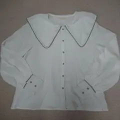 レイカズン ブラウス ホワイト 襟つき