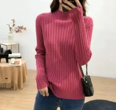 赤　レッド　ニット　薄手　重ね着　レディース　新品未使用 　長袖　通勤