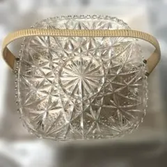 【未使用・箱付】HOYA クリスタルガラス 籠付き大皿 24cm サービング皿のサムネイル