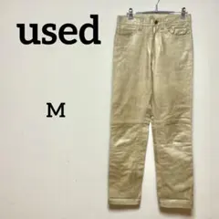 レザーパンツ ベージュ 本革 ストレートパンツ ヴィンテージ