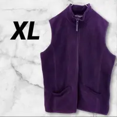 送料込❤パープル 【XL】フリースノースリーブジャケット ベスト 男女兼用