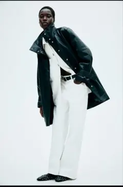 H&M　ワイドハイデニム　ホワイト　34