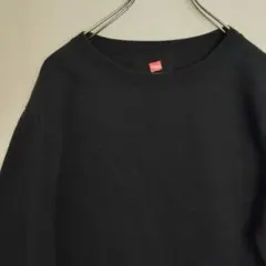 で*ん様 ヘインズ スウェット トレーナー 無地スウェット ブラック 裏起毛 メ