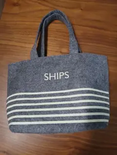 SHIPS トートバッグ グレー ボーダーのサムネイル