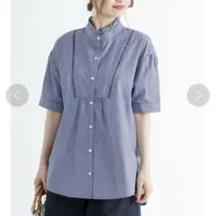 タグなし新品　Te chichi スタンドフリルブラウス 五分袖