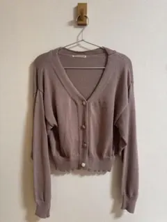 NICE CLAUP ピンク ニット カーディガン