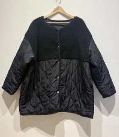 ボアキルティングジャケット ブラック　4L