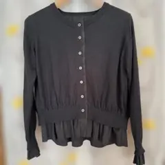 Ray BEAMS バックオープンカーディガン 黒のサムネイル