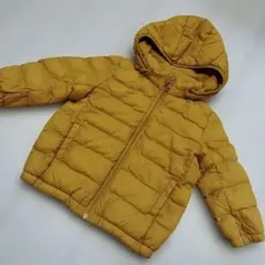 ユニクロ フード付き中綿ダウンジャケット 90サイズ イエロー ベビーアウター