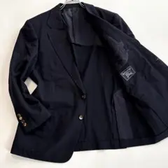 希少 90s バーバリー シアサッカー テーラードジャケット Sサイズ ネイビー