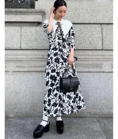 スナイデル　snidel ビッグカラープリントワンピース