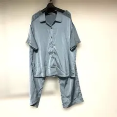 ユニクロ　UNIQLO パジャマ　M 上下　グリーン　ルームウェア　光沢