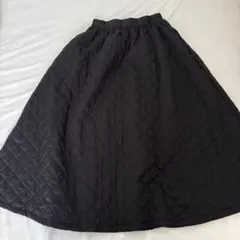 キルティング ロングスカート ブラック