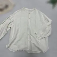 ユニクロ リネンブレンドブラウス ベージュ Ｌ