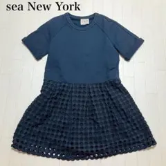 sea New York 半袖ワンピース ネイビー サイズ2 切替　カジュアルのサムネイル