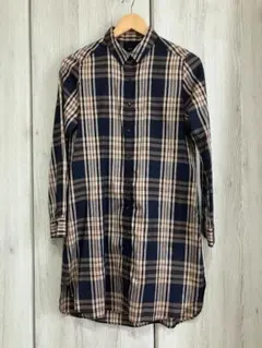 URBAN RESEARCH ROSSO シルク混 チェックシャツワンピース