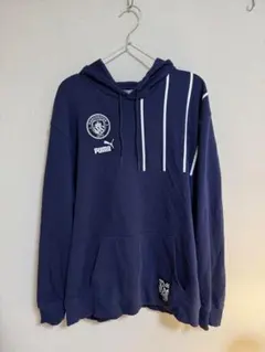 マンチェスターシティ　ネイビー フード付きパーカー Lサイズ　サッカー　ジャージ