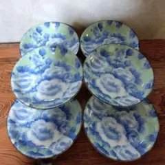 有田焼　龍峰窯　花柄 中皿 ６枚セットのサムネイル