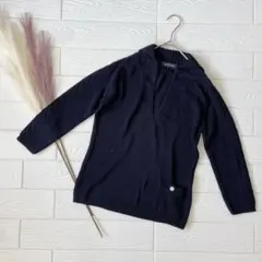 トゥモローランド マカフィー 編み込みニット セーター 綿100% ネイビー F