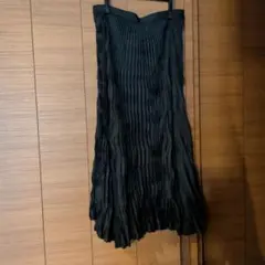 ブラック プリーツスカート ロング丈のサムネイル