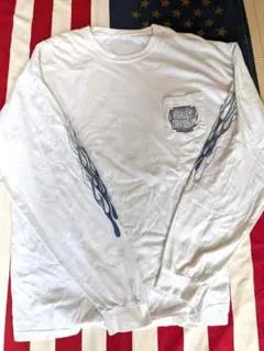 90s'HARLEY DAVIDSON ハーレーダビッドソンロンT　青フレイム