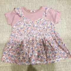 ever closet 花柄チュニック付きTシャツ 130