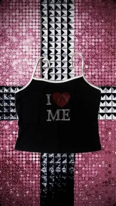 SHEIN キャミソール ブラック I LOVE ME