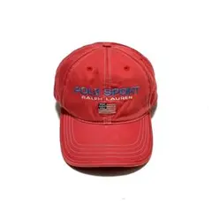 POLO SPORT ポロスポーツ コットン ベースボール キャップ レッド 赤