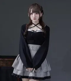 パルエルフィ　ハシゴレースアンサンブルニット