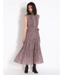 FRAY I.Dノースリーブプリーツプリントワンピース