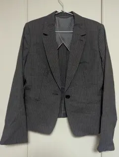 レディース グレーストライプ スーツ上下3点セット