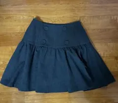 ランバンオンブルー　グレー　ミニスカート　フレア