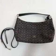 美品　COACH シグネチャー キャンバス バッグ 2way 　ブラック