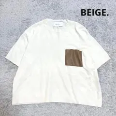 BEIGE. ベイジ 【洗える】レザーポケット付き半袖ニットTシャツ　オンワードのサムネイル