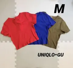 【UNIQLO・GU】レディース トップス 半袖 Tシャツ クロップド丈 M