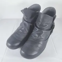 【美品】アシックスウォーキング ペダラ ブーツ レザー サイドジップ 23.5