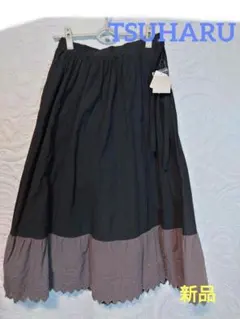 新品　TSUHARU　Samansa Mos2　裾スカラップティアードスカート