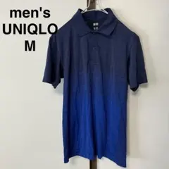 メンズ　半袖　ポロシャツ　Tシャツ　ユニクロ　紺　青　M ポリエステル