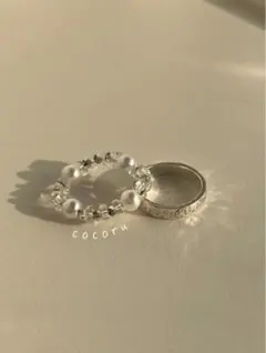 クリアビーズ　バブルリング