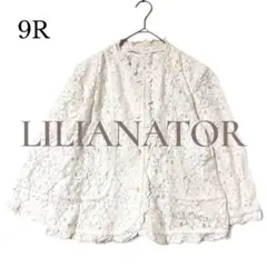 LILIANATOR レディース ノーカラージャケット 透け感 レース 9R 白のサムネイル